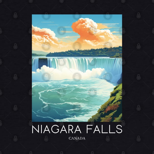 A Pop Art Travel Print of the Niagara Falls - Canada by Studio Red Koala